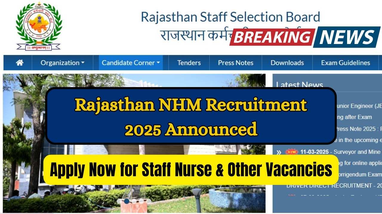 Rajasthan NHM Recruitment 2025 Announced—Apply Now for Staff Nurse & Other Vacancies